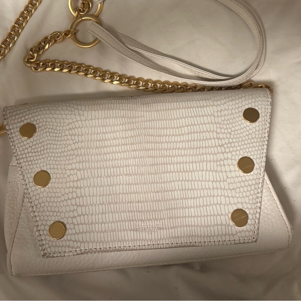 Hammitt Cream Crossbody Bag with Gold Details